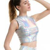 PU Leather Sleeveless Bralette Crop Top